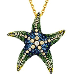 🌹 Swarovski Brooch/Pendant Crystal pearls necklace